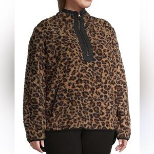 Time and Tru XL Animal Print Fleece Pullover